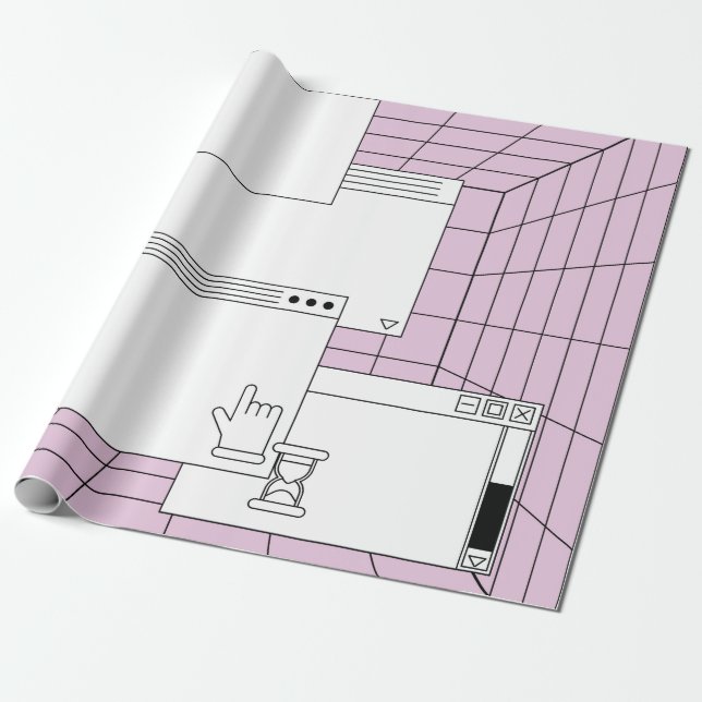 Papel De Presente Colagem de elementos de interface do usuário. Cybe (Desenrolado)