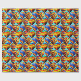 Papel De Presente Colagem de festival de balões coloridos