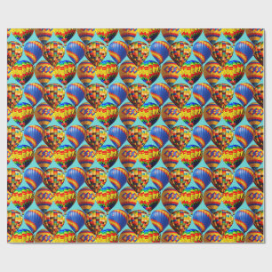 Papel De Presente Colagem de festival de balões coloridos