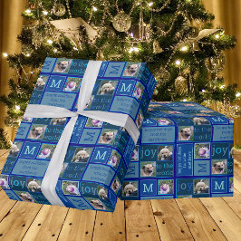 Papel De Presente Colagem de Fotografias Legal Azul 3 Moderno JOY Ch