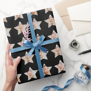 Papel De Presente Colagem de Fotos 4 Estrelas Personalizada