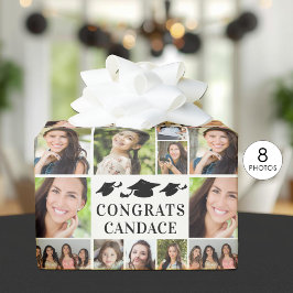 Papel De Presente Colagem de Fotos de Formatura Parabéns Nome 8 Foto