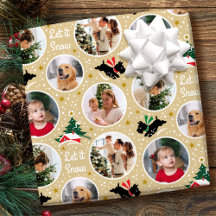Colagem de Fotos de Natal Vintage com Cachorro Sco