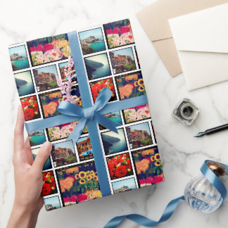 Papel De Presente Colagem de Fotos do Instagram Personalizado