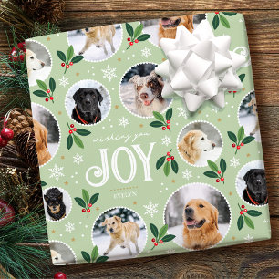 Papel De Presente Colagem de Fotos em Floco de Neve, Feliz de Natal
