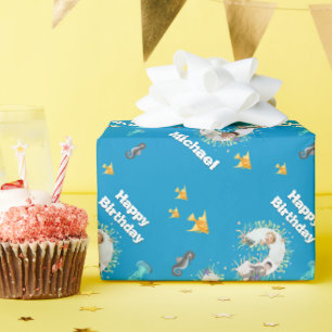 Papel De Presente Colagem De Fotos Grande aniversário de 3 anos Sob