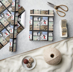Papel De Presente Colagem de Fotos Personalizadas de Aniversário de 