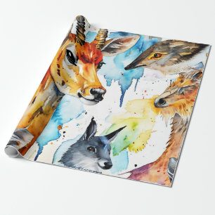 Papel De Presente Colagem de Harmonia de Natureza Selvagem