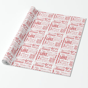 Papel De Presente Colagem de palavras Namorados de amor moderna