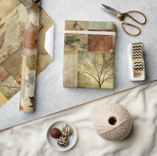 Papel De Presente Colagem de Papel de outono