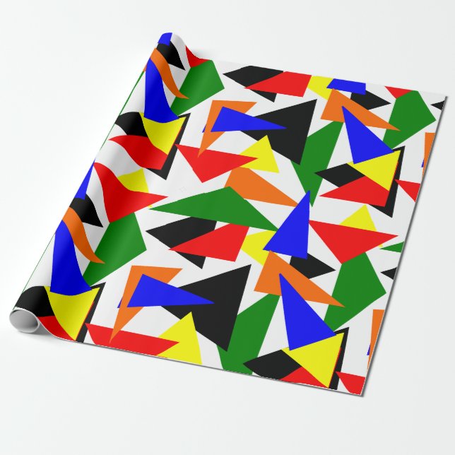 Papel De Presente Colagem de Triângulo (Desenrolado)