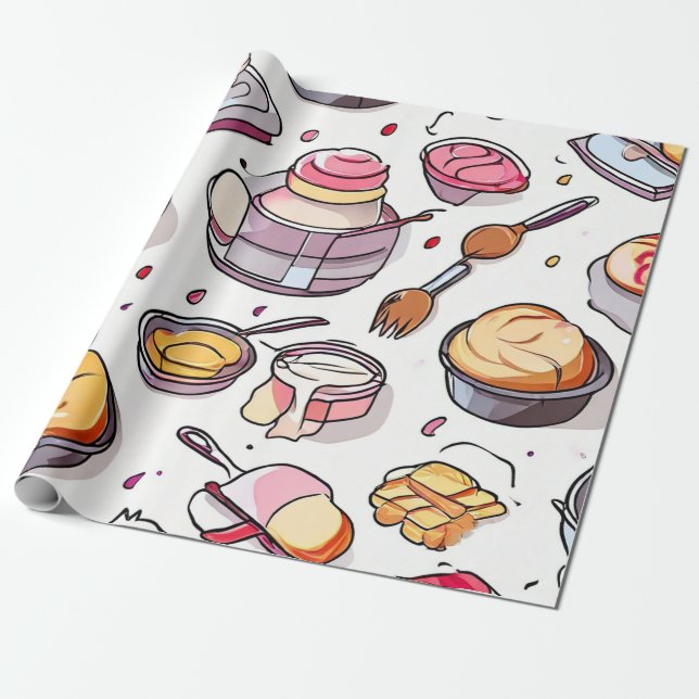 Papel De Presente Colagem do Whisk & Paint (Desenrolado)