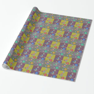 Papel De Presente Colagem Dragonfly