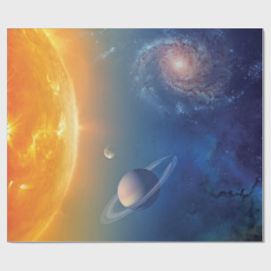 Papel De Presente Colagem Espacial Exterior do Sistema Solar NASA