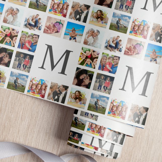 Papel De Presente Colagem Personalizada de Fotos da Família Personal (Criador carregado)