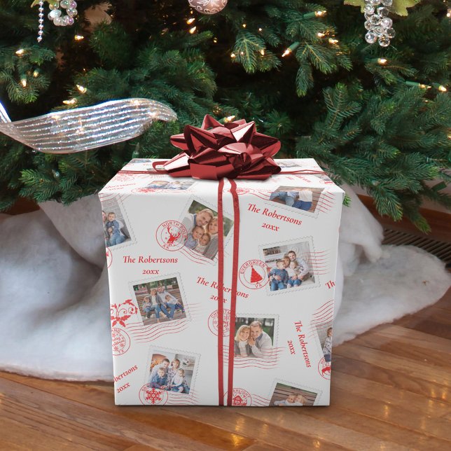 Papel De Presente Colagem Personalizada de Fotos de Cartazes de Nata (Criador carregado)