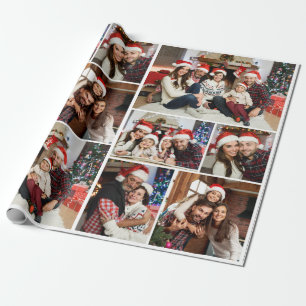 Papel De Presente Colagem Personalizada Personalizada de Fotos Feliz
