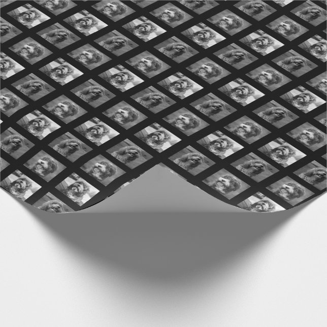 Papel De Presente Colagem preta e branca (Ponta)