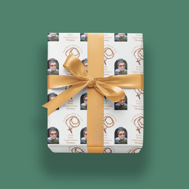Papel De Presente Colar de Terço Sagrada Comunhão Foto Católico (Criador carregado)