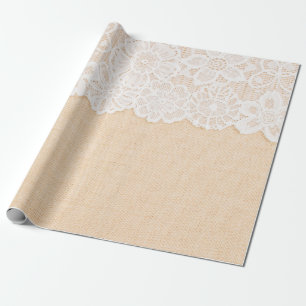 Papel De Presente Colar Ornamental branca sobre design de tecido par