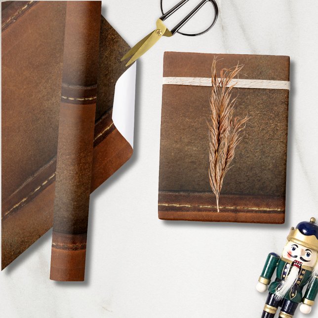 Papel De Presente Colar Para Cima, Tan Faux Leather (Criador carregado)