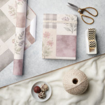 Colcha Patchwork Roxo Pastel Fazenda Moderna