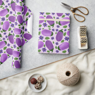 Papel De Presente Coleção Berinjela Blush & Bloom – Lilás Suave