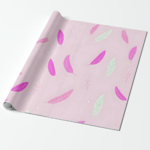 Papel De Presente Coleção Boho de Penas Luxuosas e Tendências