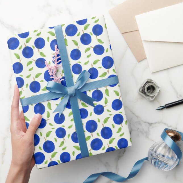 Papel De Presente Coleção de Ameixas Botânicas Marfim (Presentear)
