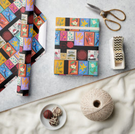 Papel De Presente Coleção de Carimbos Aleatórios Falso Masterícula