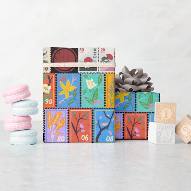 Papel De Presente Coleção de Carimbos Aleatórios Falso Masterícula (Chá de bebê)