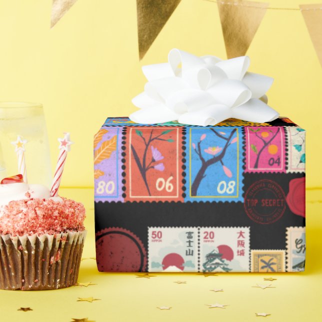 Papel De Presente Coleção de Carimbos Aleatórios Falso Masterícula (Festa de aniversário)