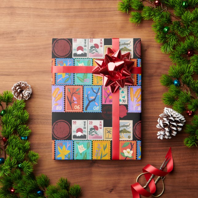 Papel De Presente Coleção de Carimbos Aleatórios Falso Masterícula (Presente de Natal)