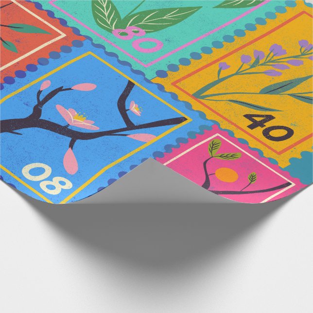 Papel De Presente Coleção de Carimbos Aleatórios Falso Masterícula (Ponta)