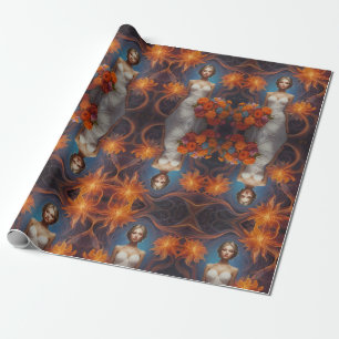 Papel De Presente Coleção de Casamentos de Noiva Floral Elegante