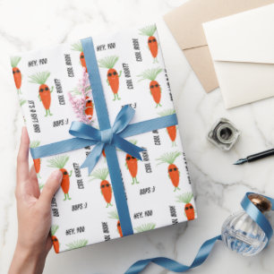 Papel De Presente Coleção de Cenouras Legais