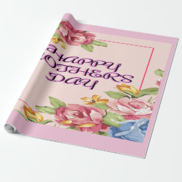 Papel De Presente Coleção de Dias de as mães de Amor Bloqueado