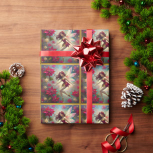 Papel De Presente Coleção de Fadas de Natal - Cabelo Auburn