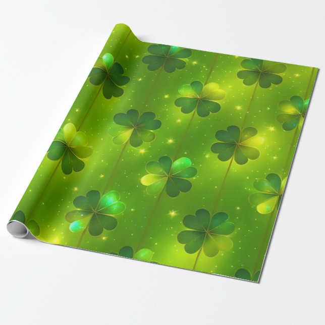 Papel De Presente Coleção de Fechamento de Dia de São Patrício de Te (Desenrolado)