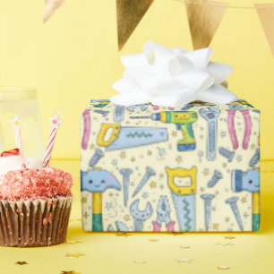 Papel De Presente Coleção de Ferramentas DIY Doodle