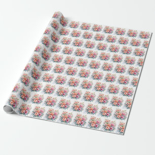 Papel De Presente Coleção de Luxo de Flores Silvestres Modernas