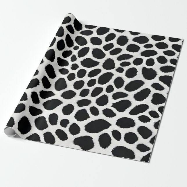 Papel De Presente Coleção de Luxo de Leopardo Branco Elegante (Desenrolado)