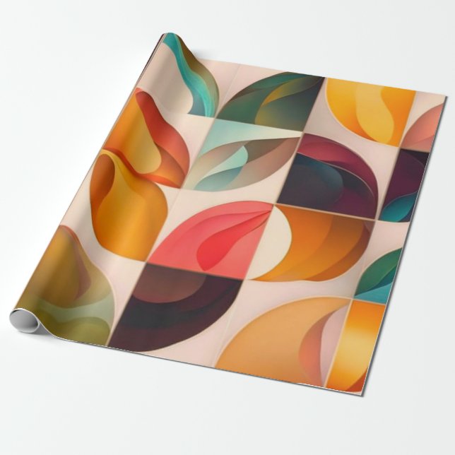 Papel De Presente Coleção de Pares Populares Retro-abstrato (Desenrolado)