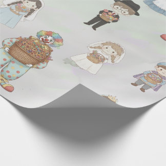 Papel De Presente Coleção de Personagens de Fantasias de Purim para