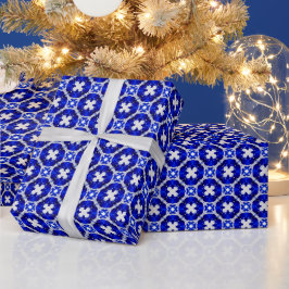 Papel De Presente Coleção de Sapphire Blue e White de inverno