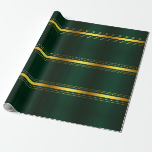 Papel De Presente Coleção de Textura Dourada de Luxo Verde Trendy