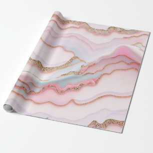 Papel De Presente Coleção Dourada Azul Moderno de Agato Marble