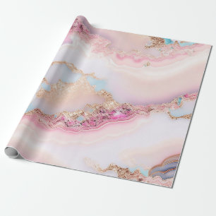 Papel De Presente Coleção Dourada Azul Popular Agate