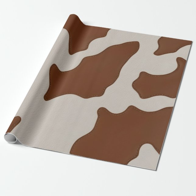 Papel De Presente Coleção Elegante e Luxuosa de Couro de Vaca Falso (Desenrolado)