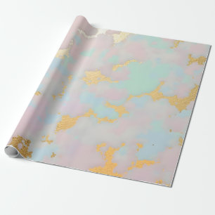Papel De Presente Coleção Luxo Rosa Bege Rosa Menta Dourado Popular